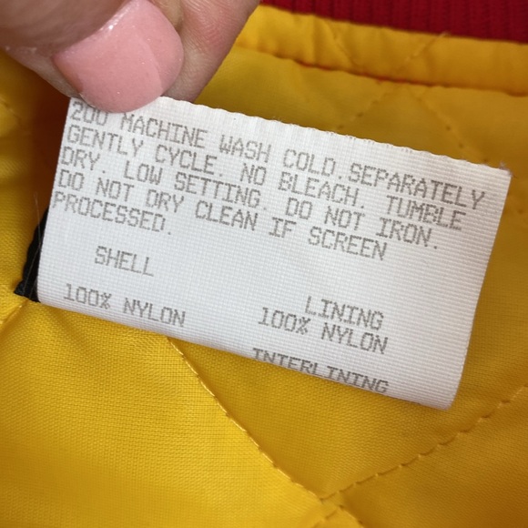 Vintage 80’s Butwin Nylon Cheerleading Jacket - Red Yellow Bomber Retro - Picture 7 of 11